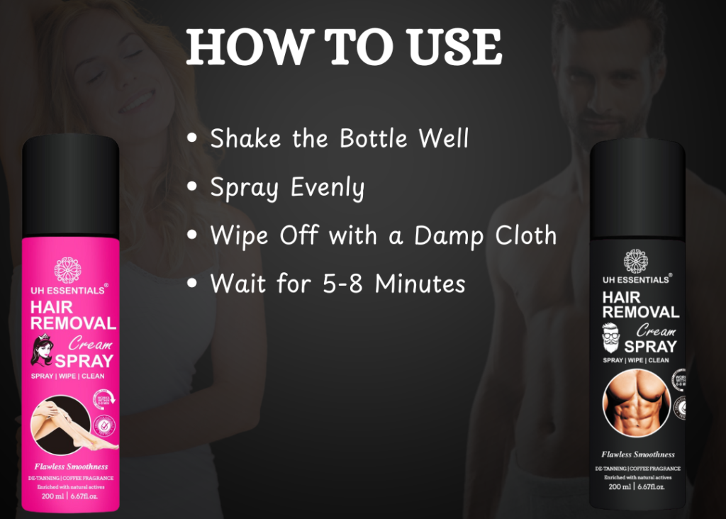 how to use hair removal spray